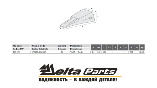 Коронка Caterpillar 4T5502