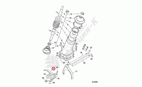 Вилка переключения 3-ий передачи JCB 459/30299