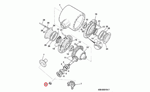 Гайка крепления фланца JCB 826/M7635