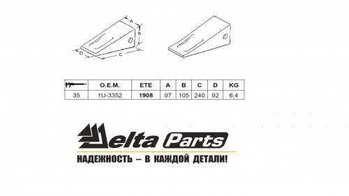 Коронка JCB 980/84766