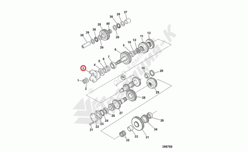 Фланец КПП (задний) JCB 459/M3220