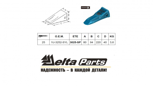 Коронка Caterpillar 1U3252 X - J250