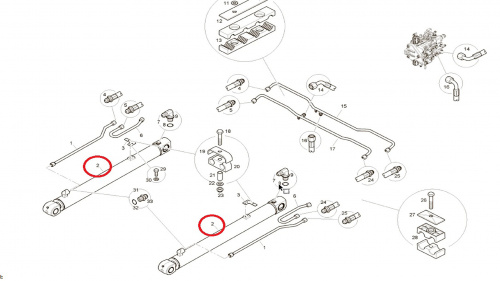 Гидроцилиндр стрелы погрузчика Terex T105121